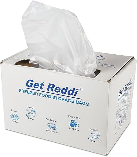 Integrated Bagging Systems PBR37-HD Get Reddi Freezer Bolsas de almacenamiento de alimentos, 0.5 mil, 27 X 37, Natural, 200cartón