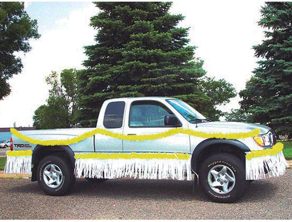 Anderson's Maroon Vinyl Twist and Black Vinyl Fringe Truck Parade Decoration Kit, Parade Float Decor