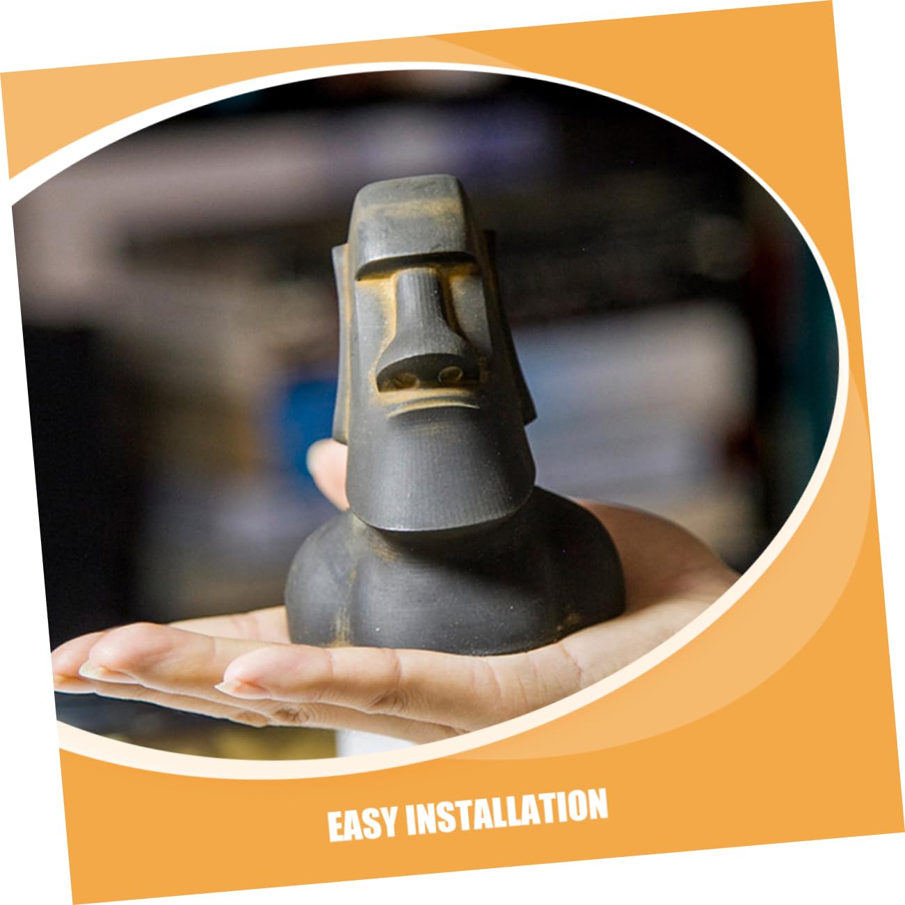 ULTECHNOVO Easter Island Moai Statue Figurina Decor in Miniatura Moai Scultura Resina Decorazione in Pietra Decorativa Scultura Mini Moai Figurina Per Casa Da Giardino Poarty