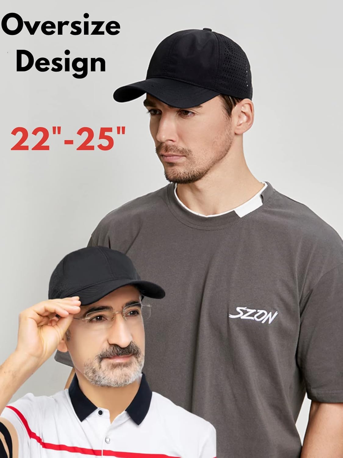 Oversize XXL Baseball Caps,Quick Dry Mesh Sports Hat for Big Heads 22"-25",Waterproof Lightweight Running Sun Hat. - Image 5