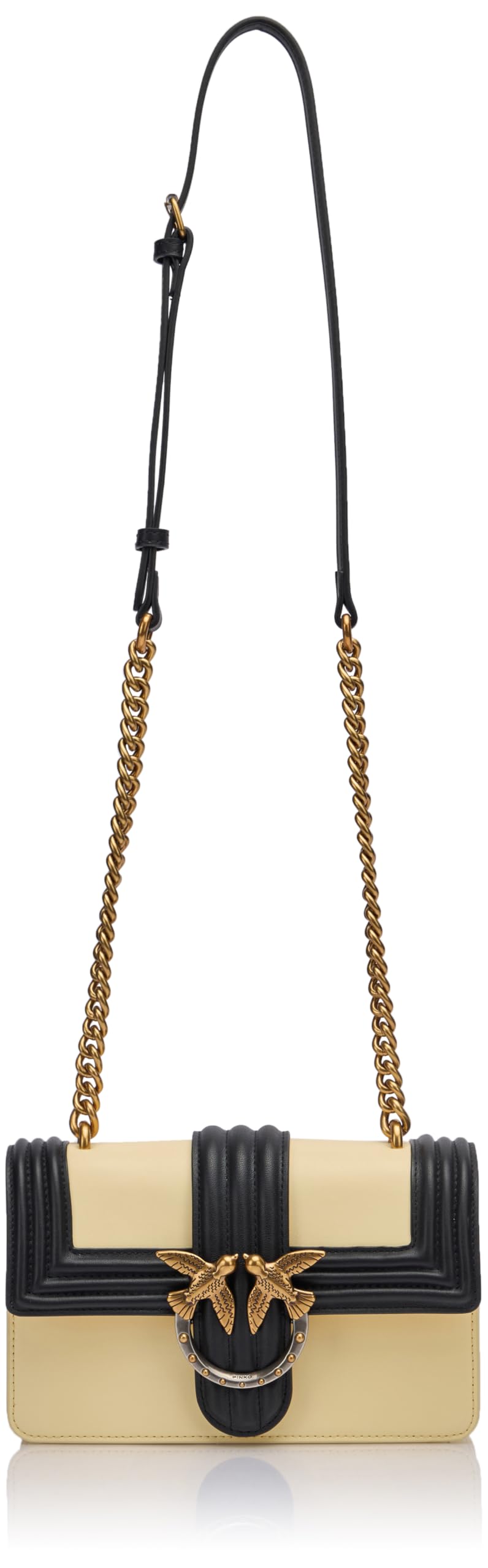 PinkoWomen's Love One Mini Cl Calfskin Silk Bag, C08q_Double Cream-Antique Gold