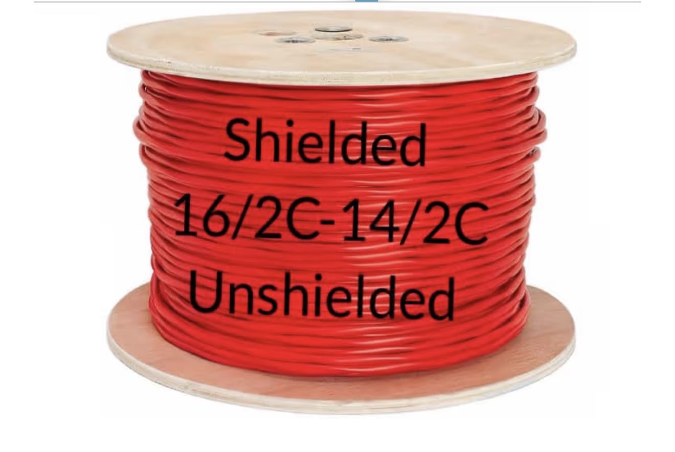 14 AWG 2/C Fire Alarm Cable Solid 150c NYC Approved FPLP Plenum LL5 LL39 UL 100% Copper 1000ft Red