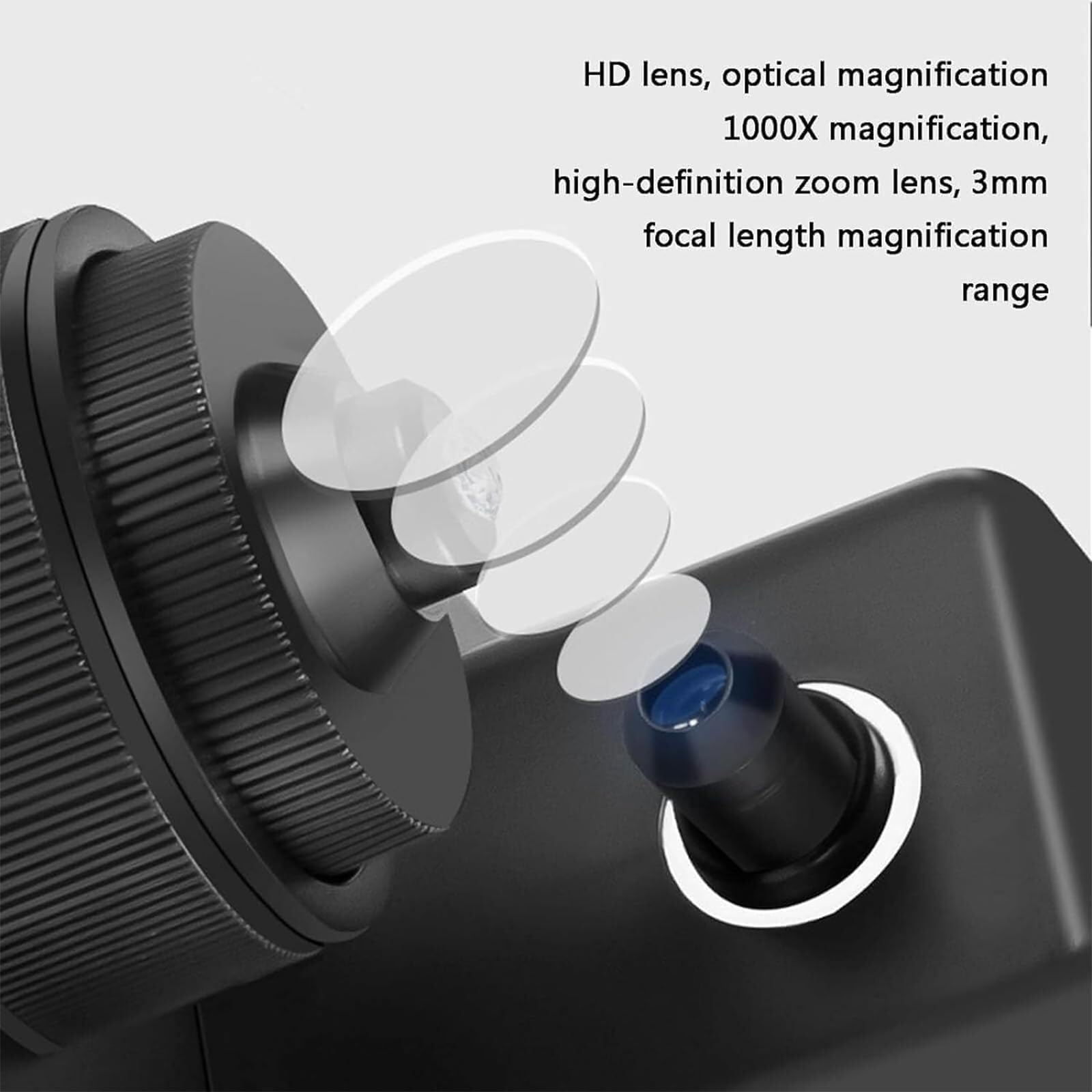 Microscopio Digitale LCD 4,3 Inch, Visualizzatore Digitale Cinture Diamanti, Ingrandimento 50-1000x, Kit Microscopio Biologico con Luce Riempimento A LED per L'Iscrizione Sui Diamanti