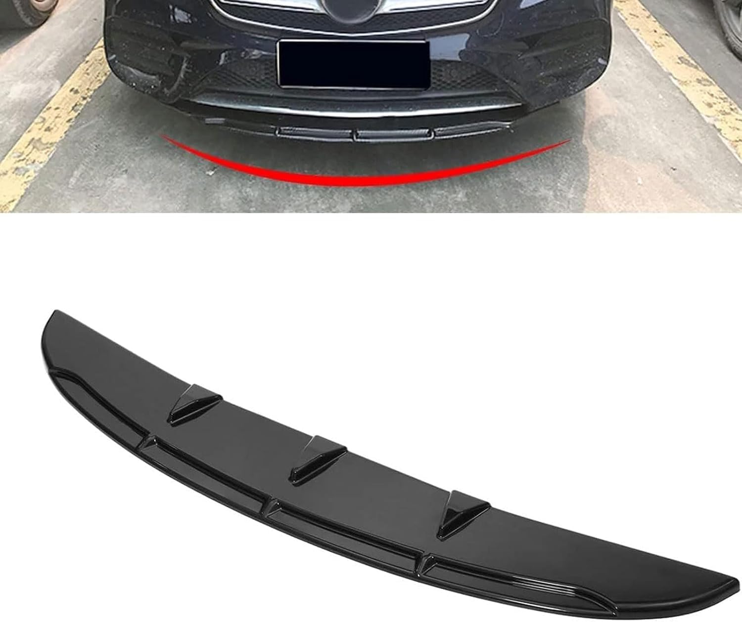 Car Front Bumper Splitter for Volvo S40 S60 S80 S90 XC40 XC60 XC90 C30 C70 V40 V60 V90, Car Front Spoiler Canard Protector Body Kit Abrasion Resistance Car Accessories