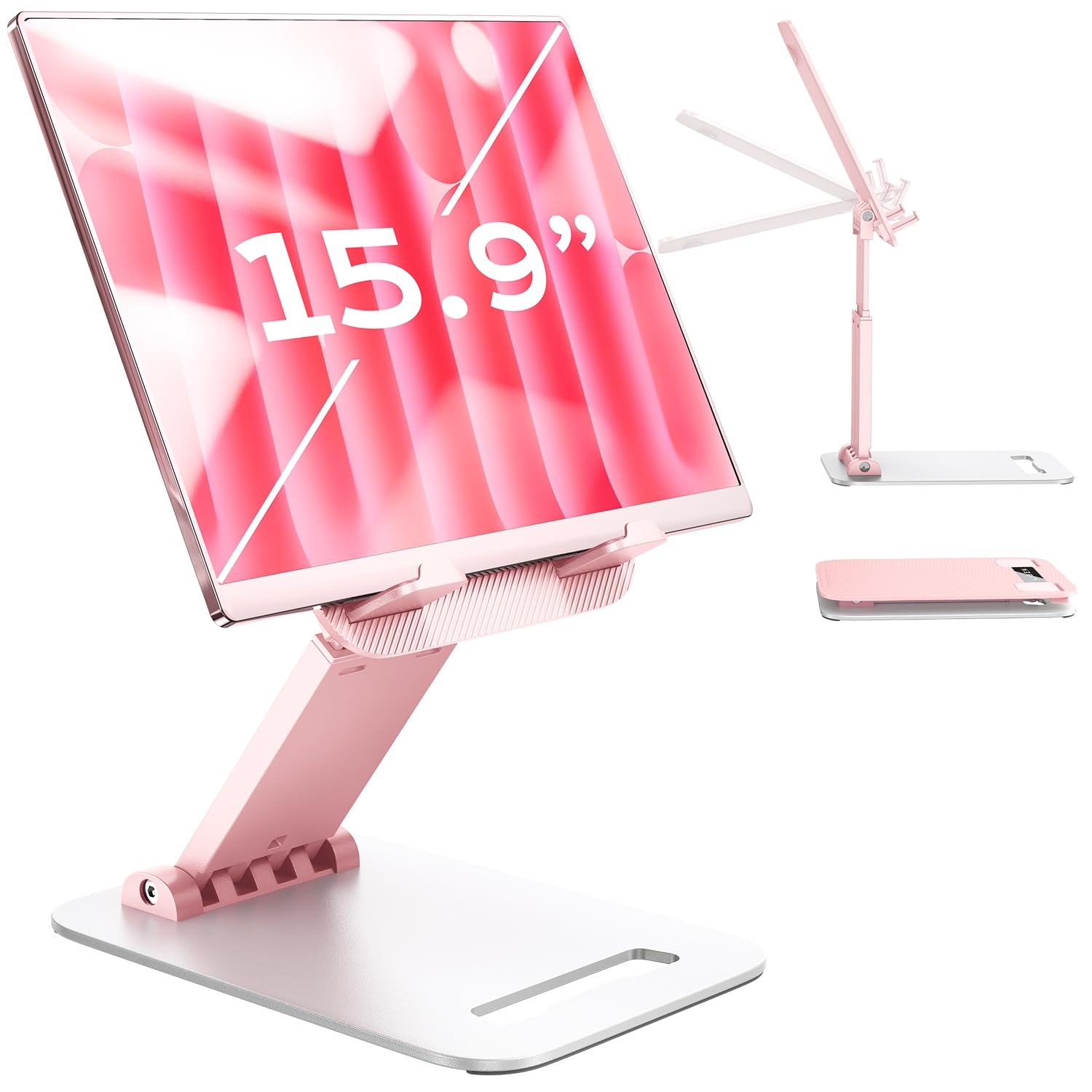 LISEN for iPad Stand Adjustable Tablet Holder Desk, iPad Accessories Pink