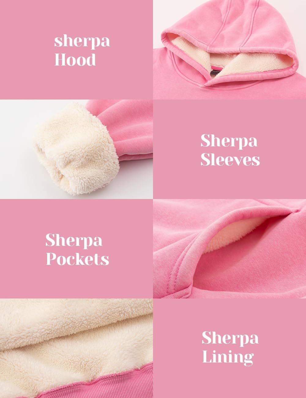 Oversized Acid Wash Hoodie for Women Sherpa Fleece Lined Hooded Pullover Unisex Vintage Streetwear Sweatshirt - Image 3