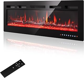 36"/92cm Elektrokamin Wandkamin - Einstellbare 12 Farben LED Flamme & Knistereffekt, 900W/1500W Elektro Kamin mit Heizung und 15-30°C Thermostat, Intuitiver Touchscreen & Fernbedienung
