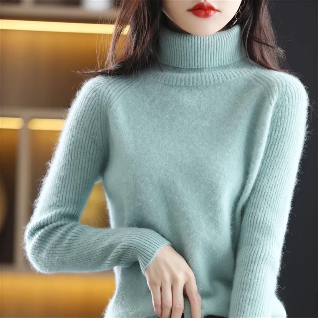 Vogrtcc Damski sweter z wysokim dekoltem sweter kaszmirowy sweter damski top