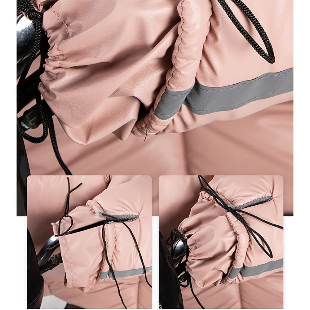 LJJ Ginocchiere Moto Ispessimento Caldo del Grembiule Resistente, PU Inverno Copertura Impermeabile Antivento e Fredda per Scooter Auto Elettriche,Black