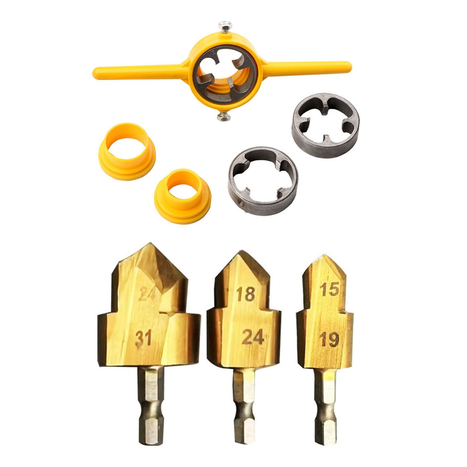 Water Pipe Expansion Drill Wrench Set Hole Expanding Tool Pipe Lifting Drill Bit Wrench Water Drilling Multifunctional Plumbing Tool