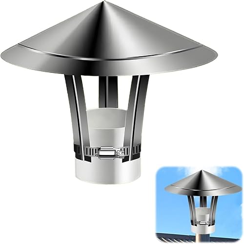 MJMLUCK Tapa de Chimenea de Acero Inoxidable de 2, 3, 4, 5, 6, 7, 8, 9 y 10 Pulg