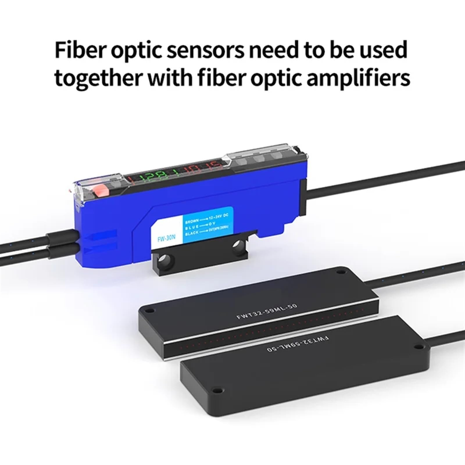 AJDFVHJF Fiber Optic Sensor FWT32-59ML-50 Pass Beam Rectangular Matrix Wide Area Fiber Sensor Counting Amplifier Grating Sensor