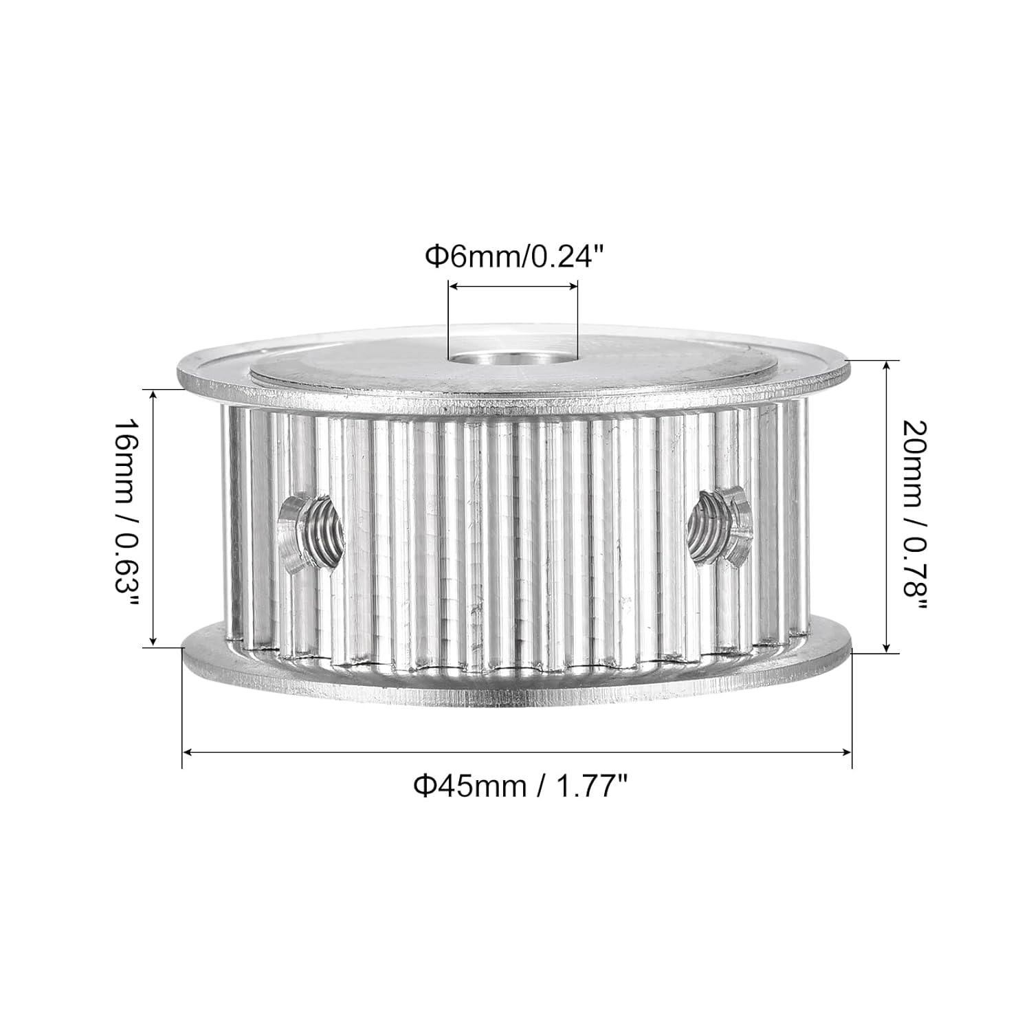 MECCANIXITY 5M 25Teeth Timing Pulley Synchronous Wheel Timing Belt Drive Without Step 5mm Pitch 6mm Bore for Belt, 3D Printer, CNC