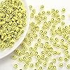 300Pcs Smile Face Beads Yellow 7mm DIY Acrylic Happy Face Mixed Bead with Elastic Rope for Jewelry Making - Bracelets, Earrings, Necklaces Craft Supplies Ornament (Yellow) #1