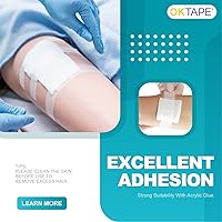 Vista 4 de OK TAPE OKPore - Cinta quirúrgica médica no tejida (paquete de 6) – Cinta quirúrgica de primeros auxilios hipoalergénica y transpirable