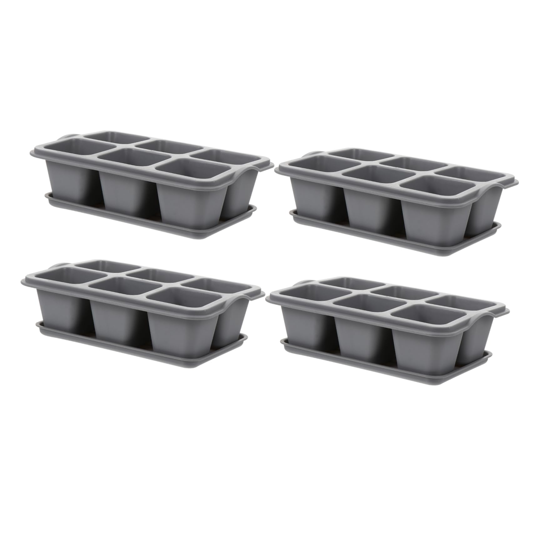 TOYANDONA 2 Ensembles Pots À Fleurs Plateau De Drainage pour Semis De Plantes pour Décoration Intérieure Jardin 4 Pièces * 2