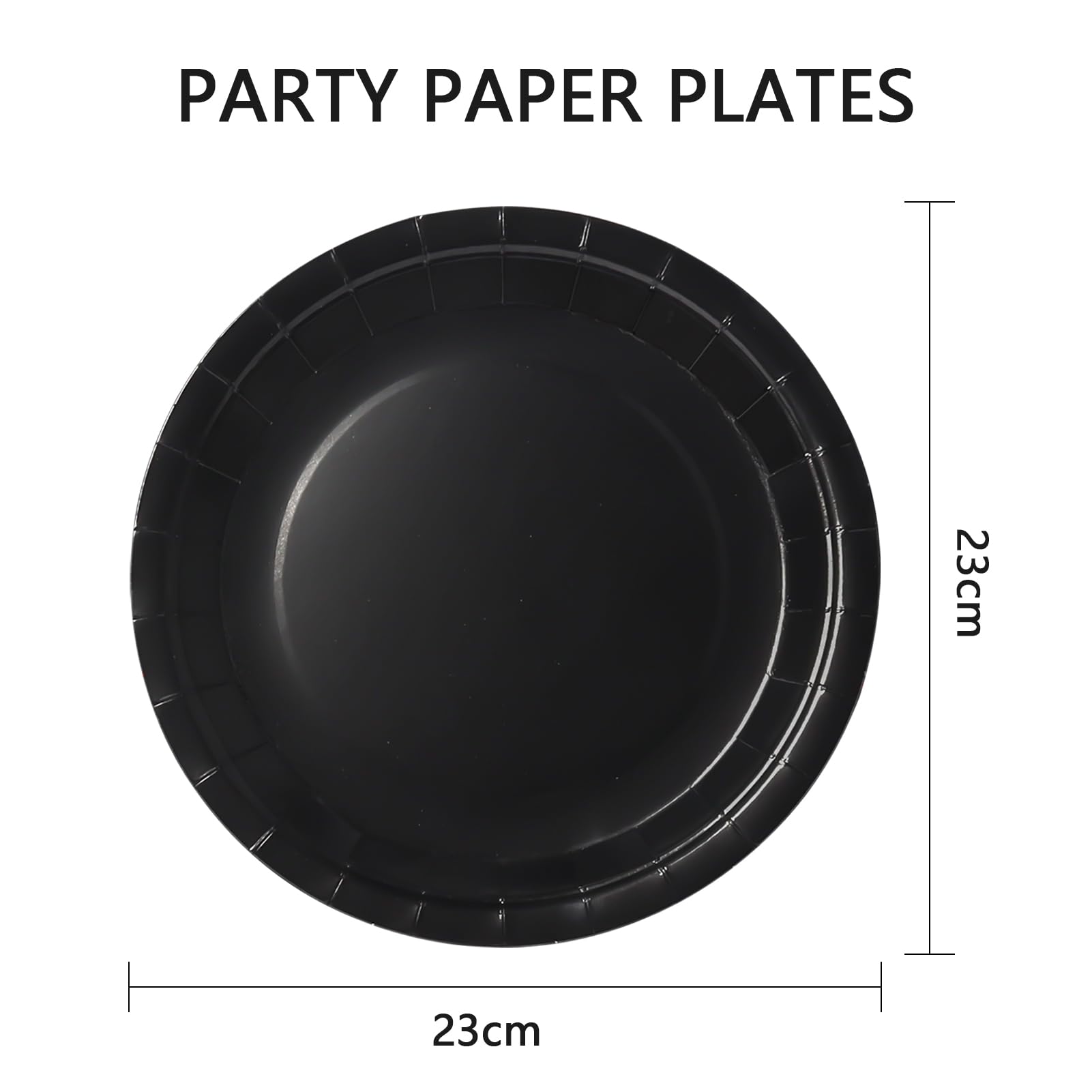 PYAILI Party Paper Plates, 50-Pack Disposable Black Plates, 23 Centimetres-9 Inch, 9 inches - Image 2