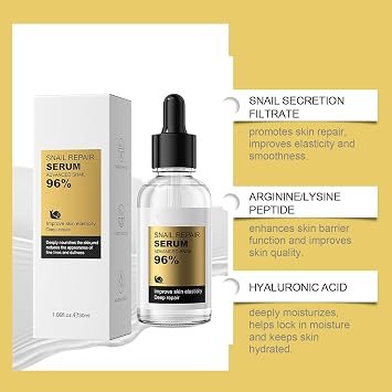Snail Mucin 92% Essence, Face Moisturizer Hydrating Repair Face Cream for Dry & Sensitive Skin, All Skin Types Day & Night Korean Skin Care Repair Serum