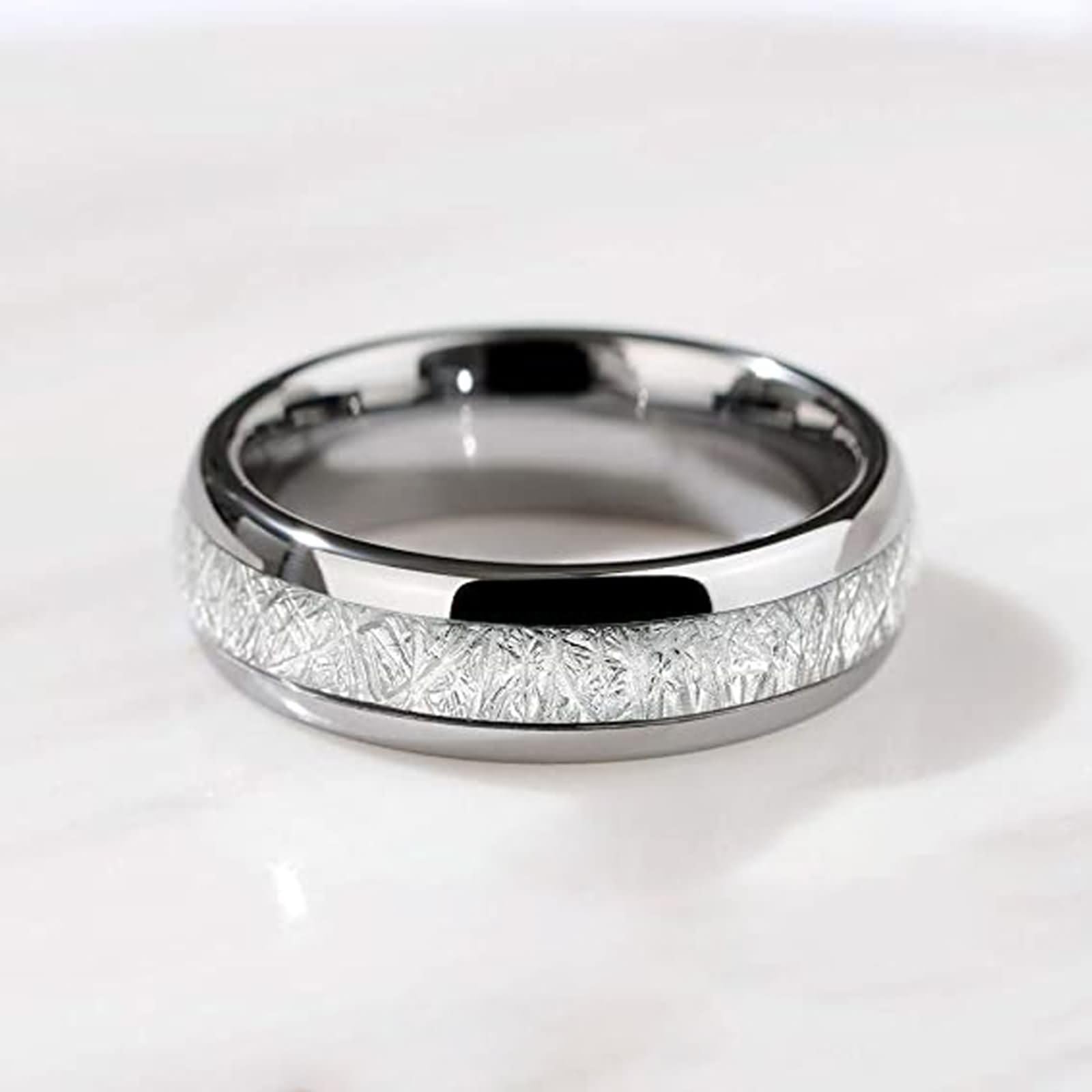 Grawerowany męski pierścionek z wolframu, 4 mm/6 mm/8 mm, okrągły i wzór, srebrne, męskie obrączki ślubne