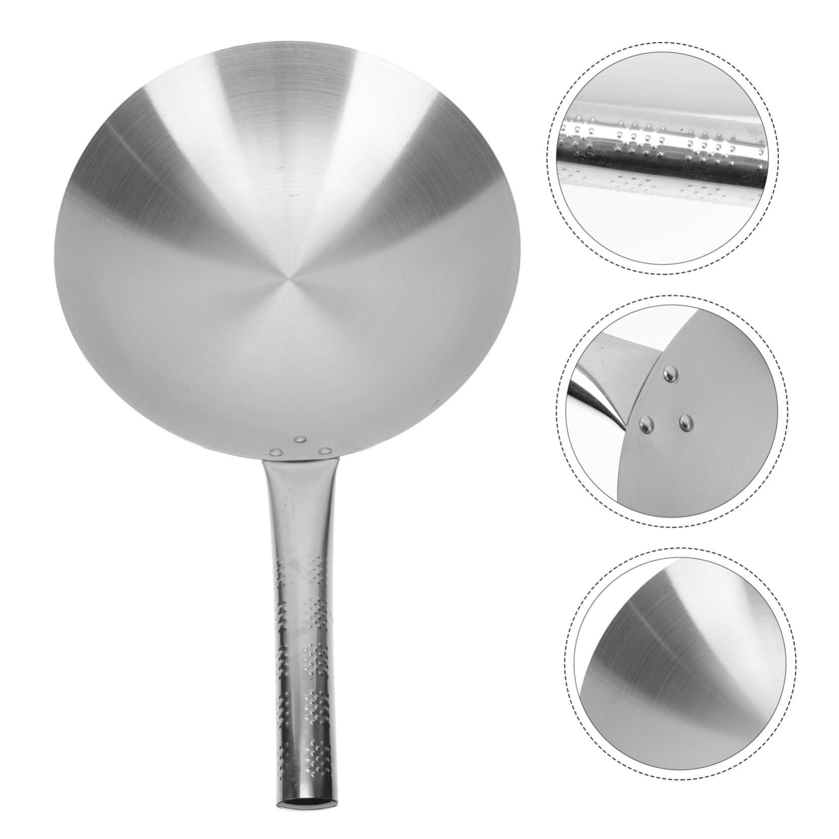 DECHOUS 1pc Non-magnetic Sanding Wok Nonstick Wok Pot No Coating Frying Pan Non Stick Egg Pan Sauce Pan Japanese Wok Restaurant Frying Pan Long Handle Induction Cooker Pot Stainless Steel