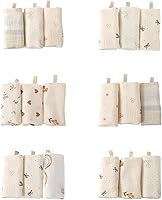 Vista 7 de 3Pcs/Set Cotton Baby Burp Cloths Soft Absorbent Newborns Washcloths for Bath Time Gentle Skin Care Size 23x23cm