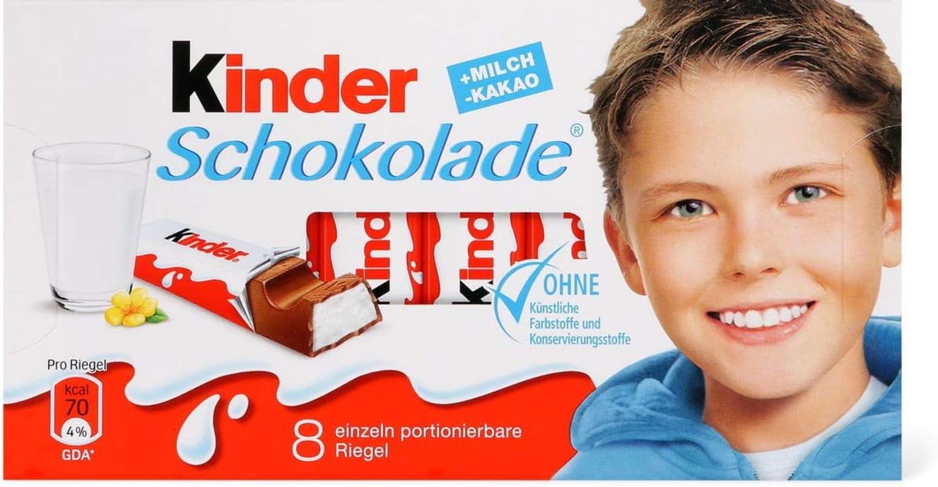 Kinder Schokolade 2 pack (8 bars/ 100g)