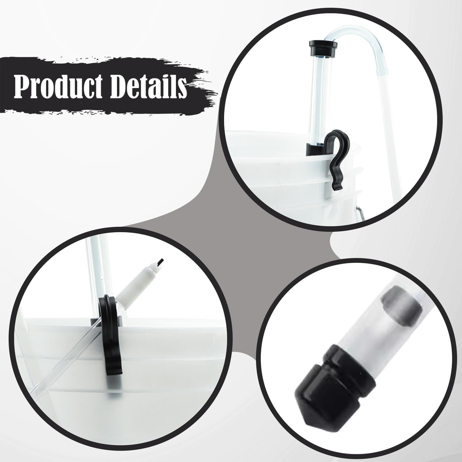 Kit de siphon automatique, compact, léger et facile à utiliser, avec tuyau et pince pour la mise en bouteille de bière de vin.