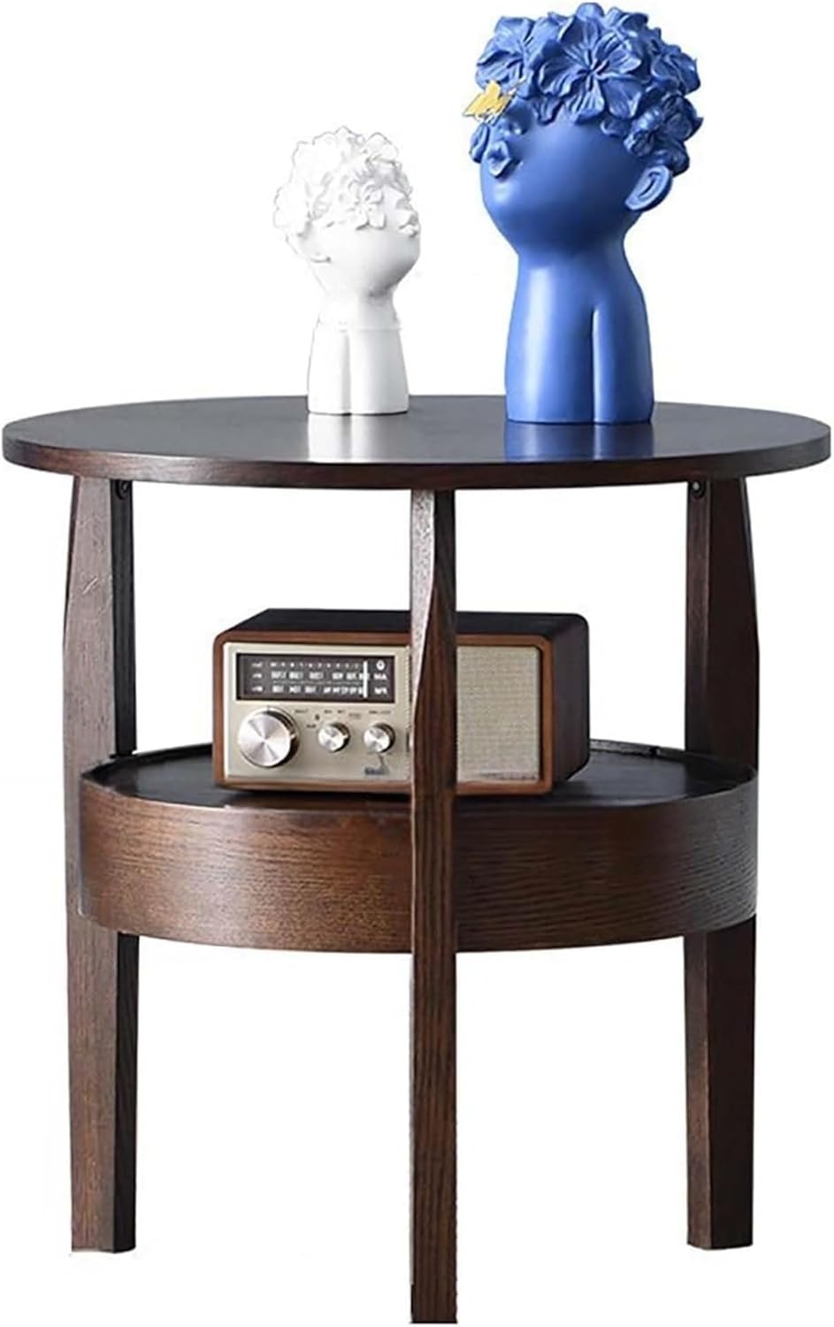 サイドテーブル 円形 ラウンド マットゴールド脚 ウッド×レジンデザイン天板 ジオメトリック柄 約 W 20.3 × D 20.3 × H 38.1  cm テーブル ソファテーブル プランターテーブル 花台 フラワースタンド 室内 屋内 おしゃれ 北欧 モダン 西海岸 韓国 インテリア [34549  ... 【Zixui】 サイドテーブル 北欧風 丸型 木製 アンティーク 円形天板 引き出し付き ベッドサイド用B21