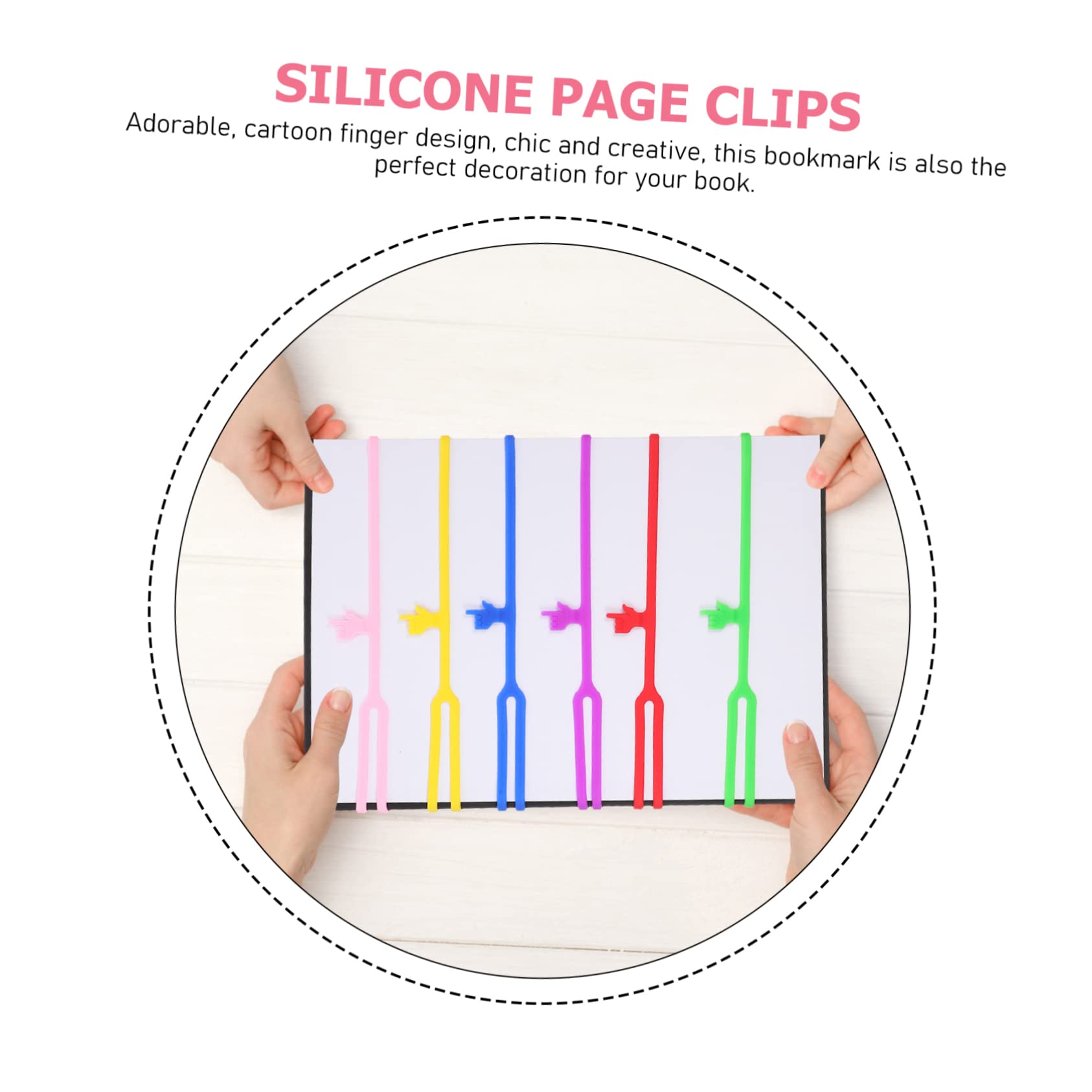 HOMSFOU Papelería Para Marcadores Clips De Página Marcadores Herramienta Para Marcar Libros Marcador De Silicona De Página Marcador De Bricolaje Gel De Sílice Vistoso 6 Piezas X 4
