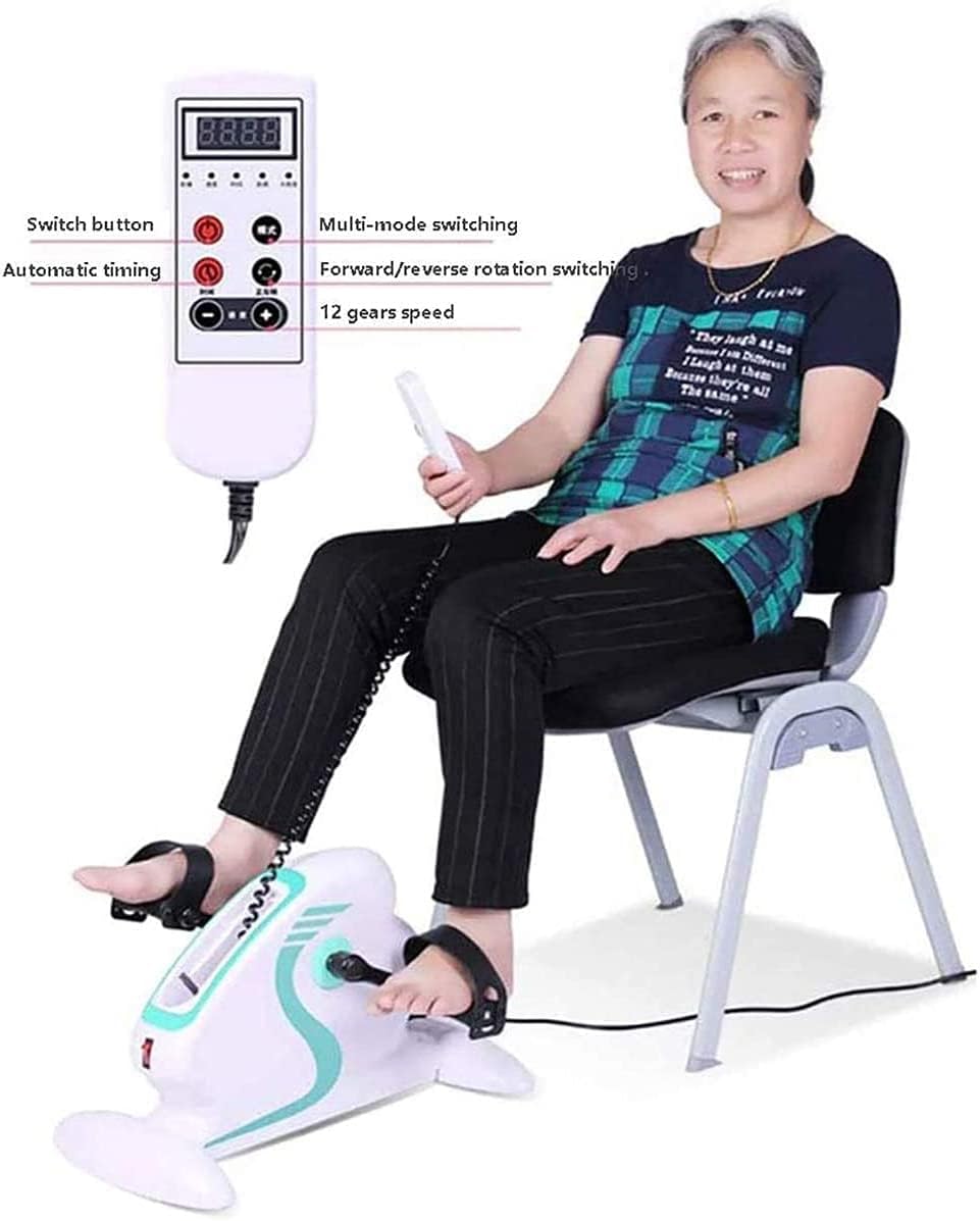 Fitness Zmotoryzowany przyrząd do ćwiczeń na pedałach Elektryczny mini rower treningowy, przenośne biuro domu Noga Ramię Stopa Rower z wyświetlaczem LCD Trenażer rowerowy Stacjonarne ćwiczenia