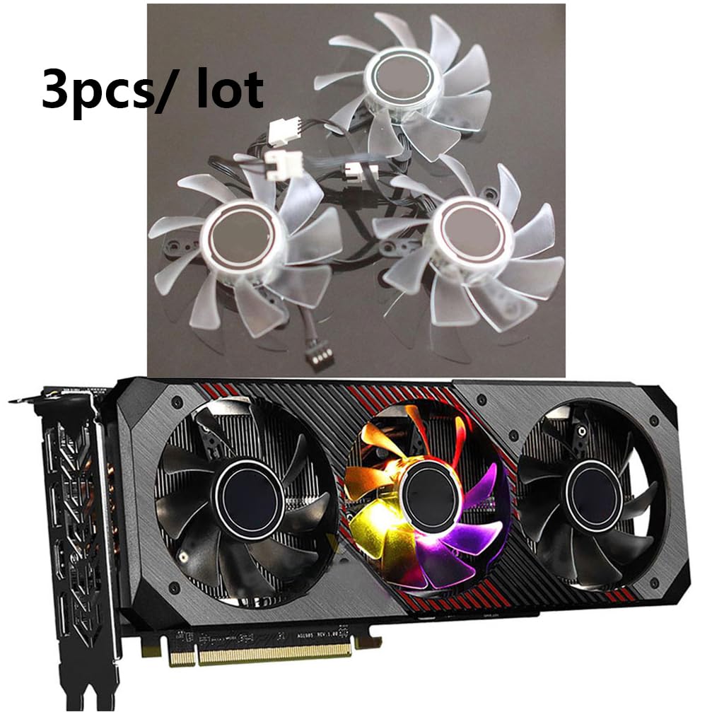 Graphics Card Cooling Fans Suitable for ASROCK RX 5700 5700XT Phantom Gaming D Series Desktop PVA080E12R 75mm 12V 0.5A 4Pin Video Card Cooler Fans GPU Fan