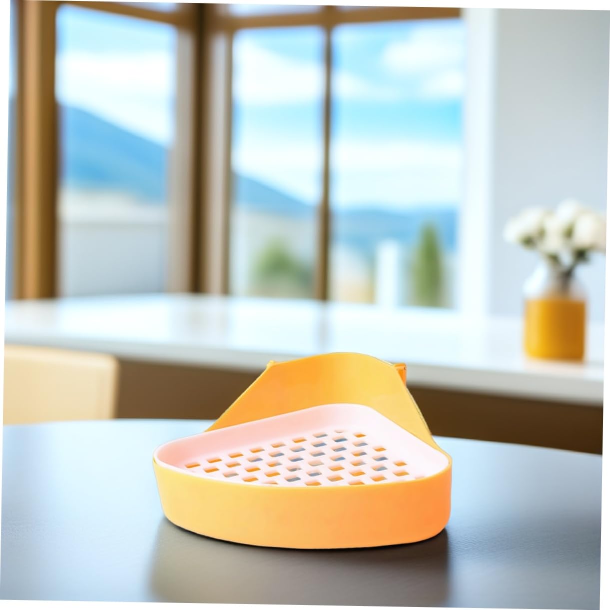 NOLITOY 1Pc Pet Toilet Tray Box for Indoor Use Portable Rabbit Potty Trainer with Wall Design for Easy Cleaning and for Small Pets and Outdoor Travel Color