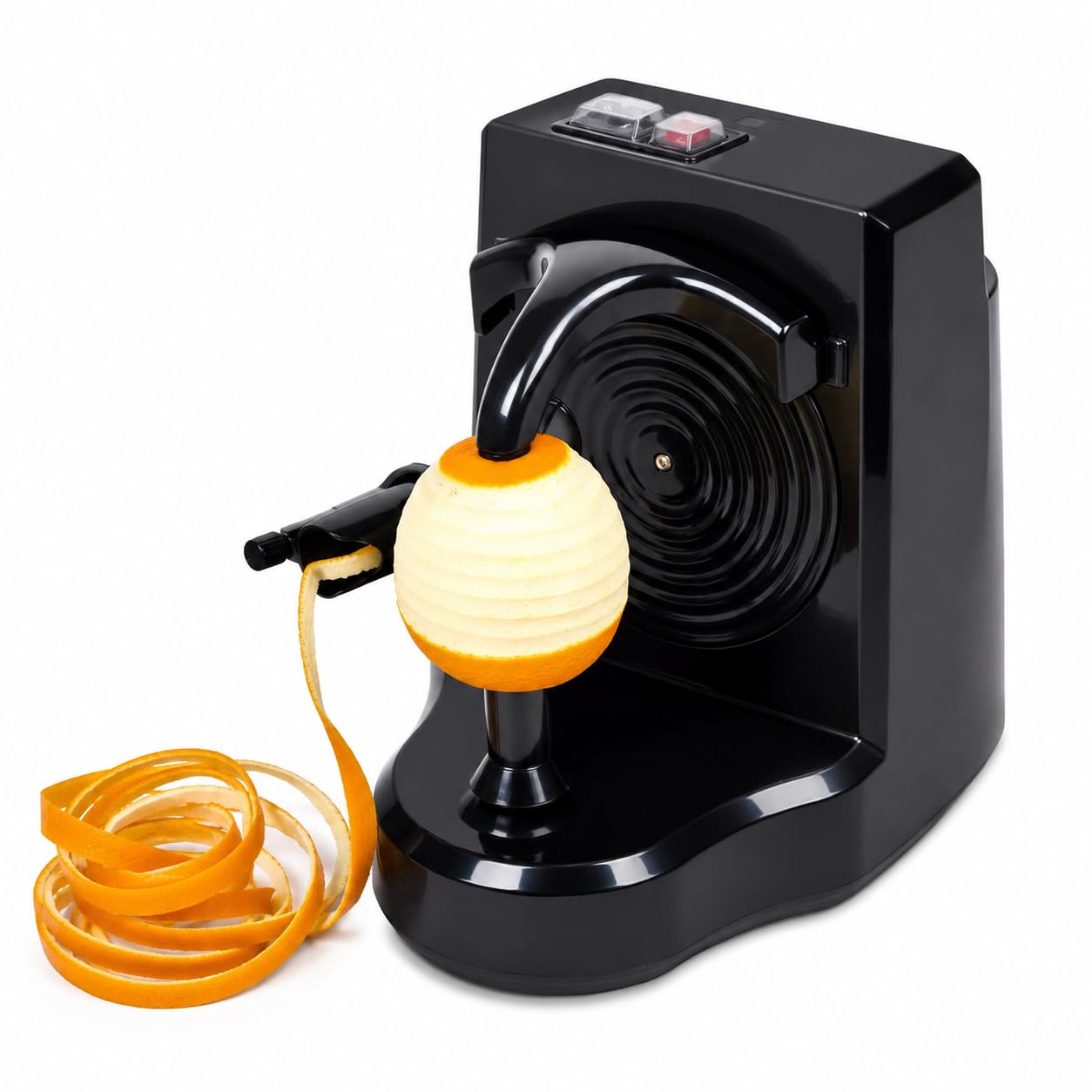 Pelador Eléctrico de Frutas y Verduras, Máquina Automática para Pelar Naranjas, Cítricos, Manzanas y Patatas, Cuchilla de Acero Inoxidable, Negro (Negro)