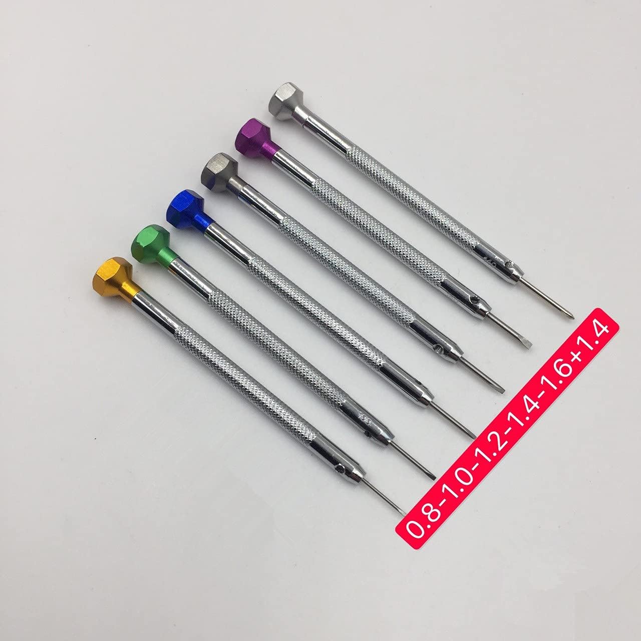 6 Sizes Set Precision Steel Flathead Screwdriver+Blade -0.8~-1.6 Watchmaker Repair Tool for Watch Jewelry Jewels Watchmaker Tool