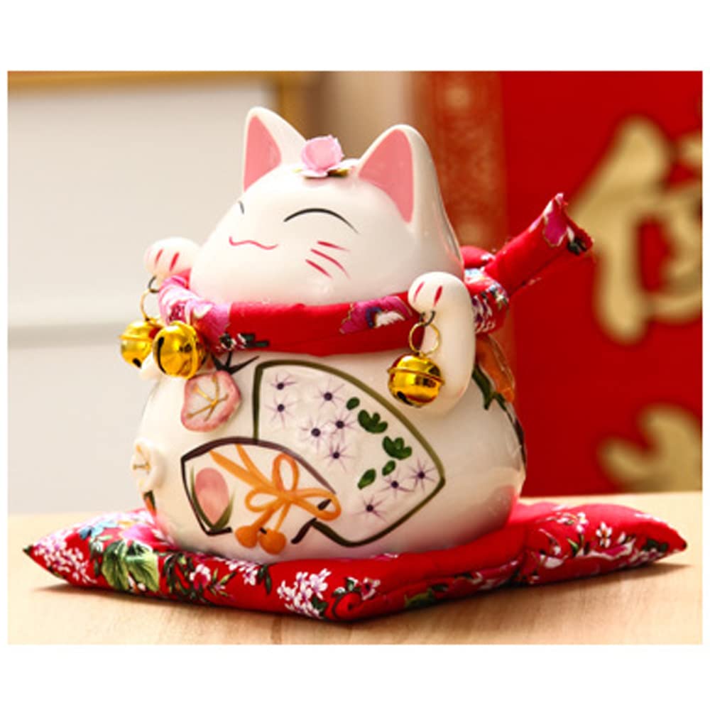 Tirelire Motif Chat Porte,Tirelire Chat Chinois Porte Bonheur,Chanceux De Maneki Neko Feng Shui Chat,Home Office Décoration Cadeau,Feng Shui Chat De Fortune Signification Business Is Booming