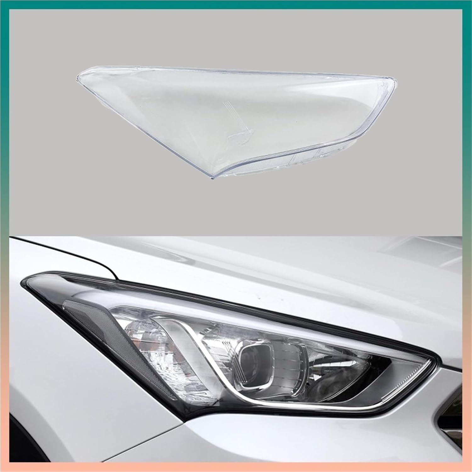 Headlight Lens For Hyundai Grand SantaFe IX45 (Overseas Version) 2013~2016 Transparent Headlamp Cover Lampshade