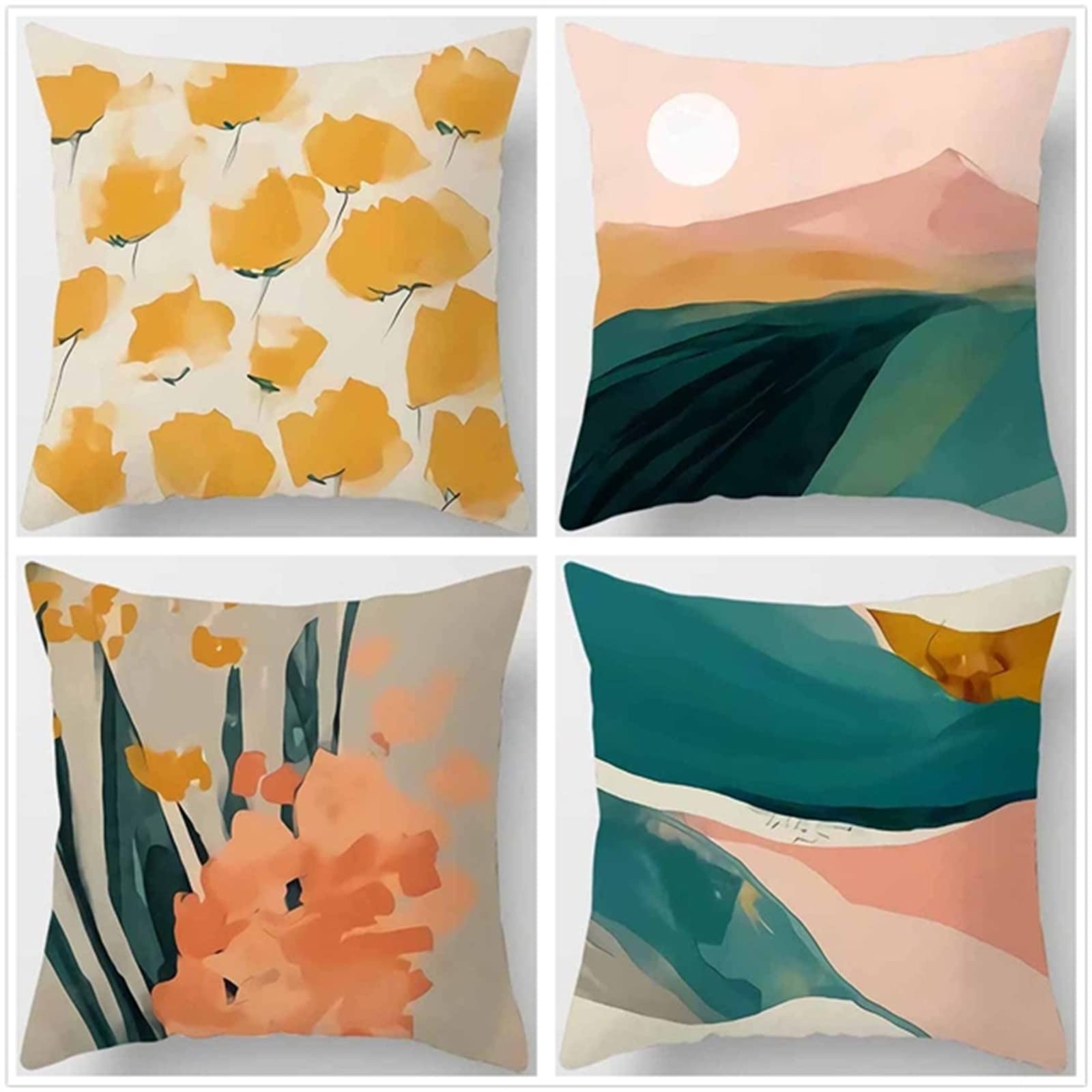 Poszewka na poduszkę 65 x 65 cm, zestaw 4 szt., styl boho, dekoracja do salonu, sypialni, pokoju, poszewka na poduszkę z ukrytym zamkiem błyskawicznym, poduszka na kanapę, na sofę, Boże Narodzenie,