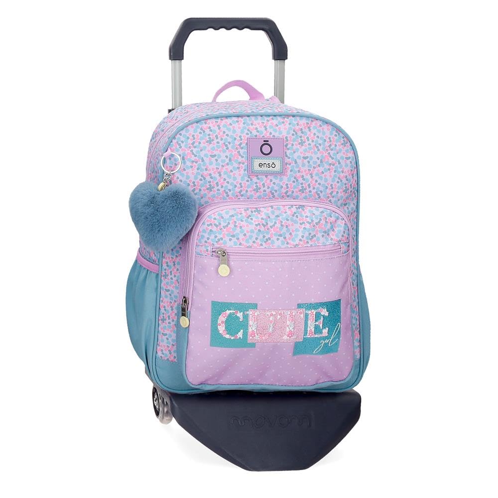 Enso Cute girl Mochila Escolar con Carro Morado 30x38x12 cms Poliéster 13,68L