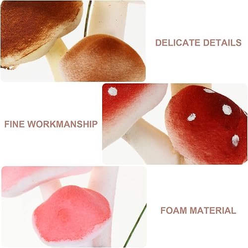 Miniatura 7 de BESPORTBLE Mini decoración de hongos artificiales hongo de simulación, hongo decorativo de emulación, hongo de paisaje falso para el hogar, Gardon,