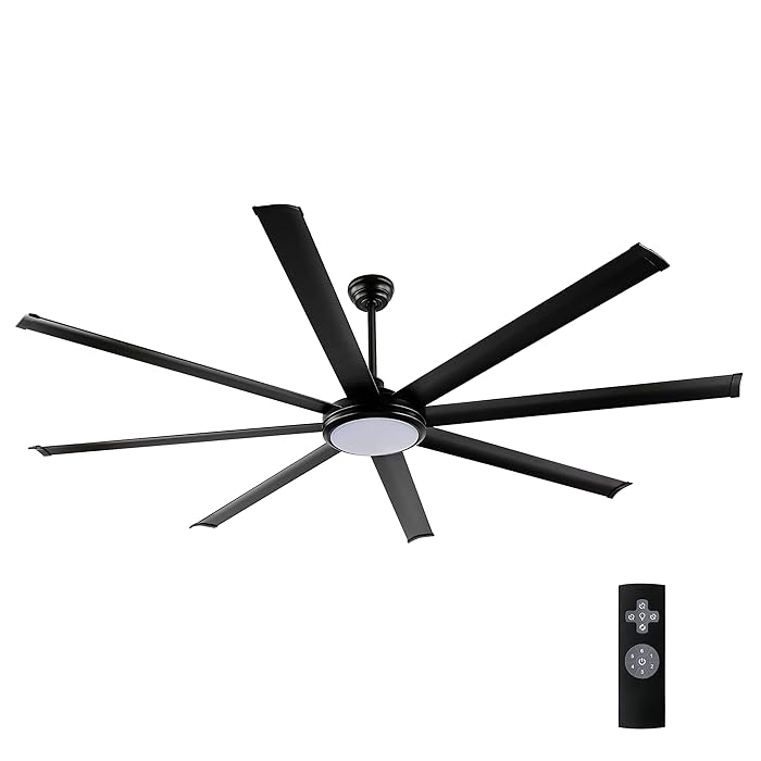 Buy WINGBO 80’’ Ceiling Fan with Lights and Remote Control, Matte Black