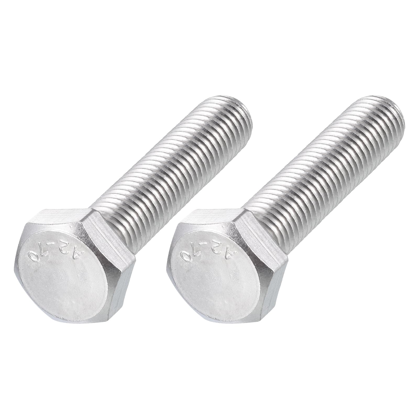 METALLIXITY Hex Bolts (M14-2x65mm) 2Pcs, 304 Stainless Steel Coarse Fully Threaded Hex Head Screw Bolt Machine Screws