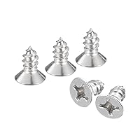 Vista 6 de uxcell Tornillos de chapa de cabeza plana #4x3/8, 50 tornillos de madera Phillips Drive Tornillos de acero inoxidable 304 Autoperforantes
