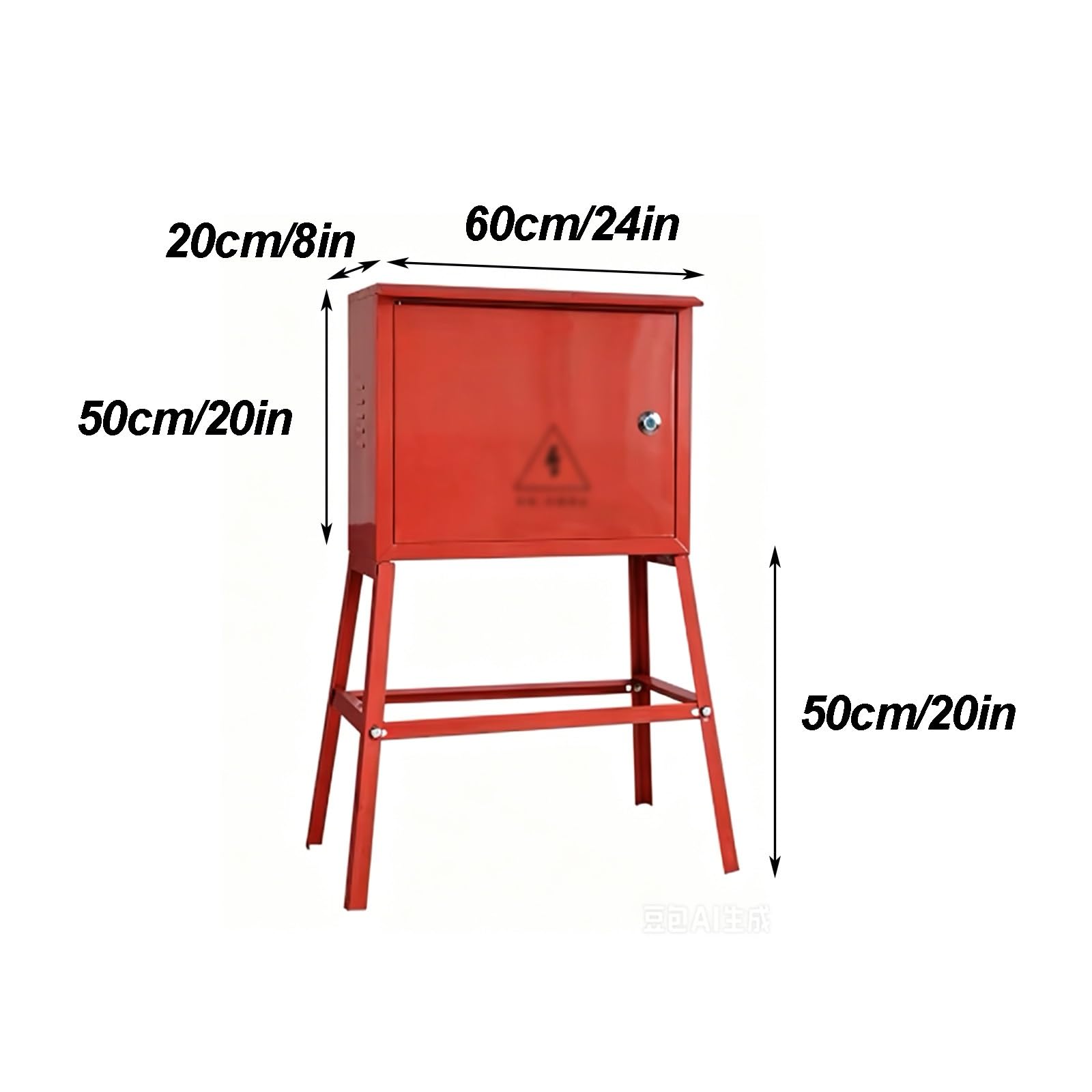 1 Pezzo Armadio Elettrico da Esterno in Acciaio Laminato a Freddo, Scatola Derivazione Esterna, Cassetta Elettrica Esterna IP55, Modello a Pavimento con Gambe Alte(50x60x20 cm/20x24x8 in)