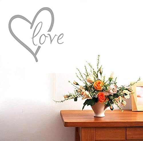 Miniatura 1 de BIBITIME Calcomanía de vinilo de 16.93 x 16.93 pulgadas, diseño de corazón gris, para habitación de niños, bebés, bebés, guardería, decoración de