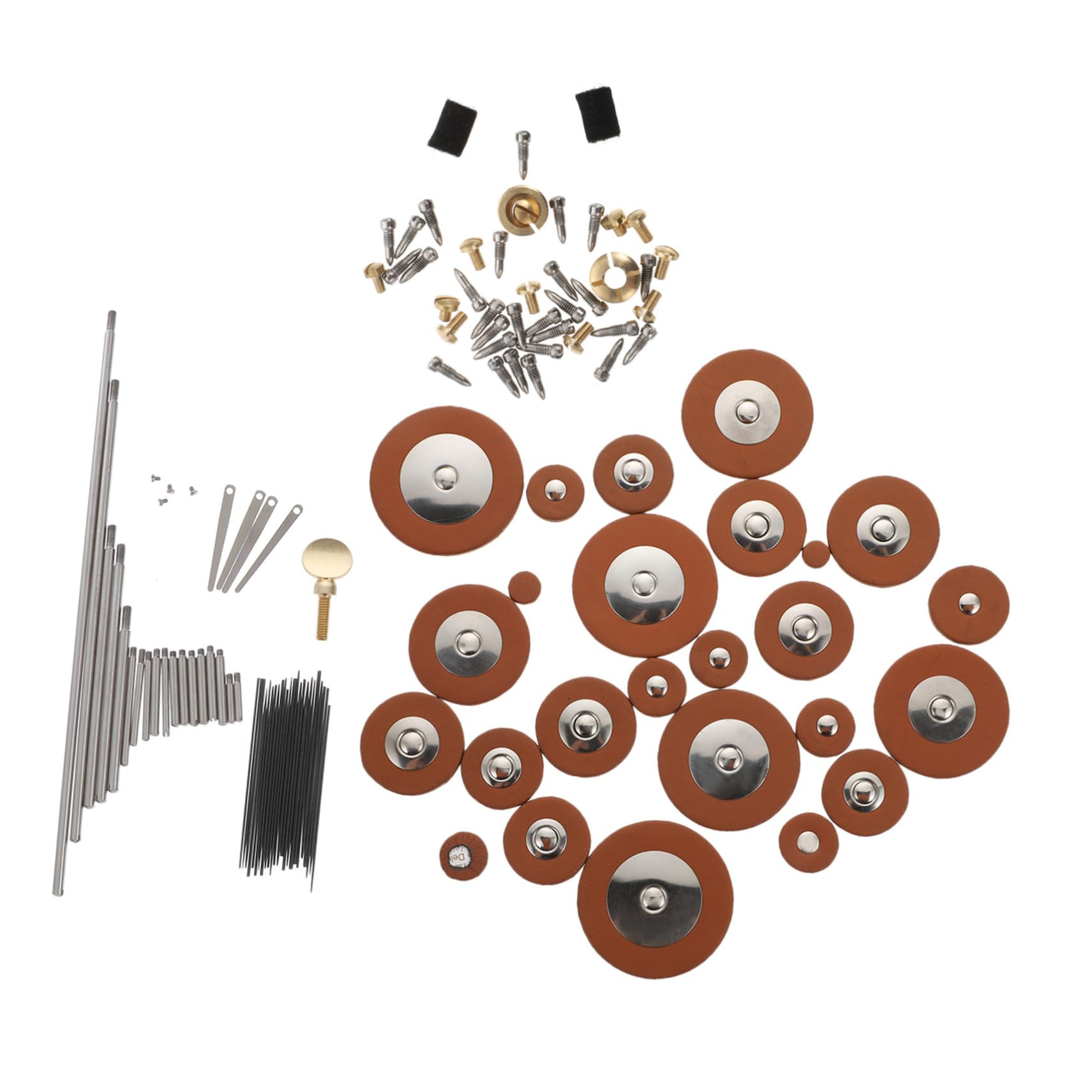 INOOMP Altsaxophon Reparaturset aus Metall mit Schalllochpolster und Schraubenfedern für Musiker zur Wartung und Ersatz Beschädigter Teile Zufällige Farbe