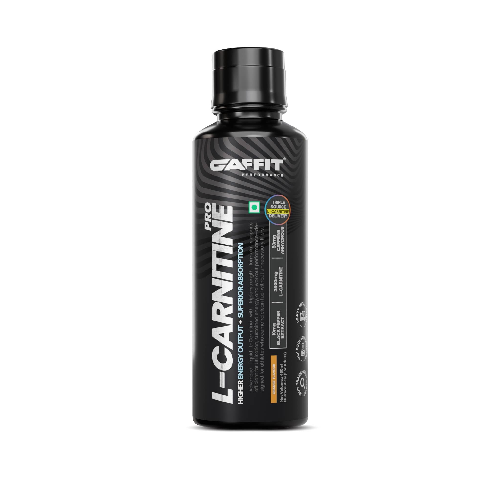 l carnitine black pepper extract GAFFIT L-Carnitine Pro Liquid | 3500 mg L-Carnitine per Serving | With  Caffeine, Green Tea Extract & Absorption Support | Zero Sugar, Low Calorie  Fat Utilisation Formula