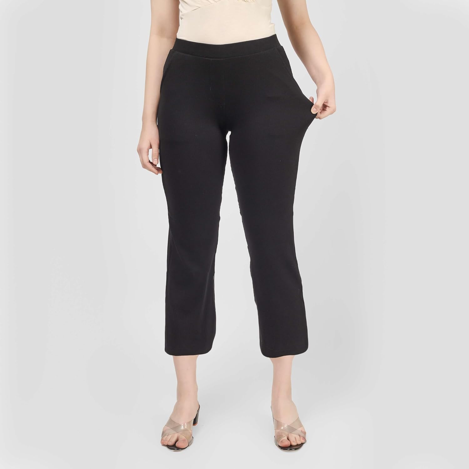 Buy ON & ON Cotton Pant for Women Elasticated Waistband, Trouser