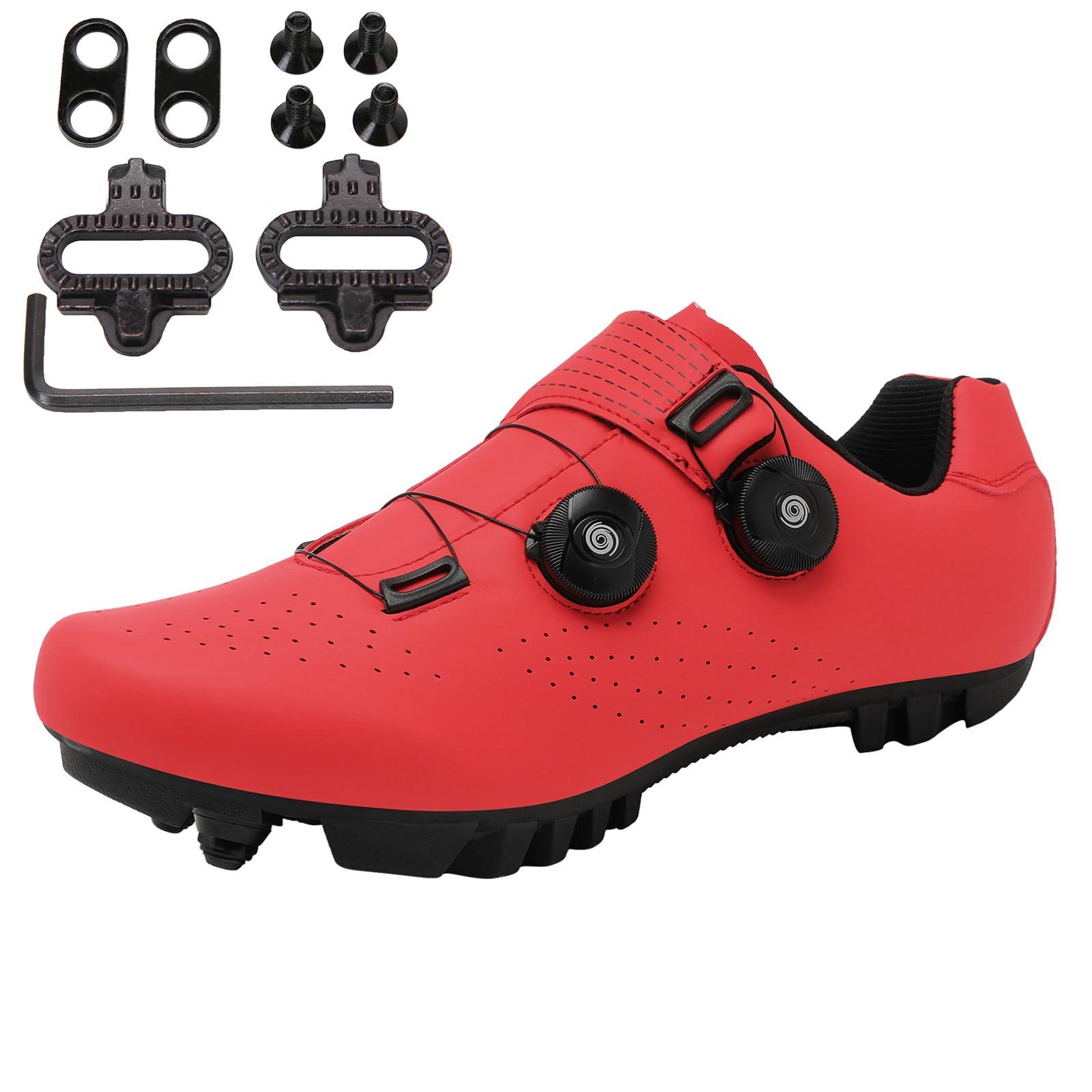 JiuQing Męskie buty do jazdy na rowerze górskim Buty rowerowe MTB kompatybilne z 2-śrubami SPD Knagi SPD Outdoor Travel Buty rowerowe