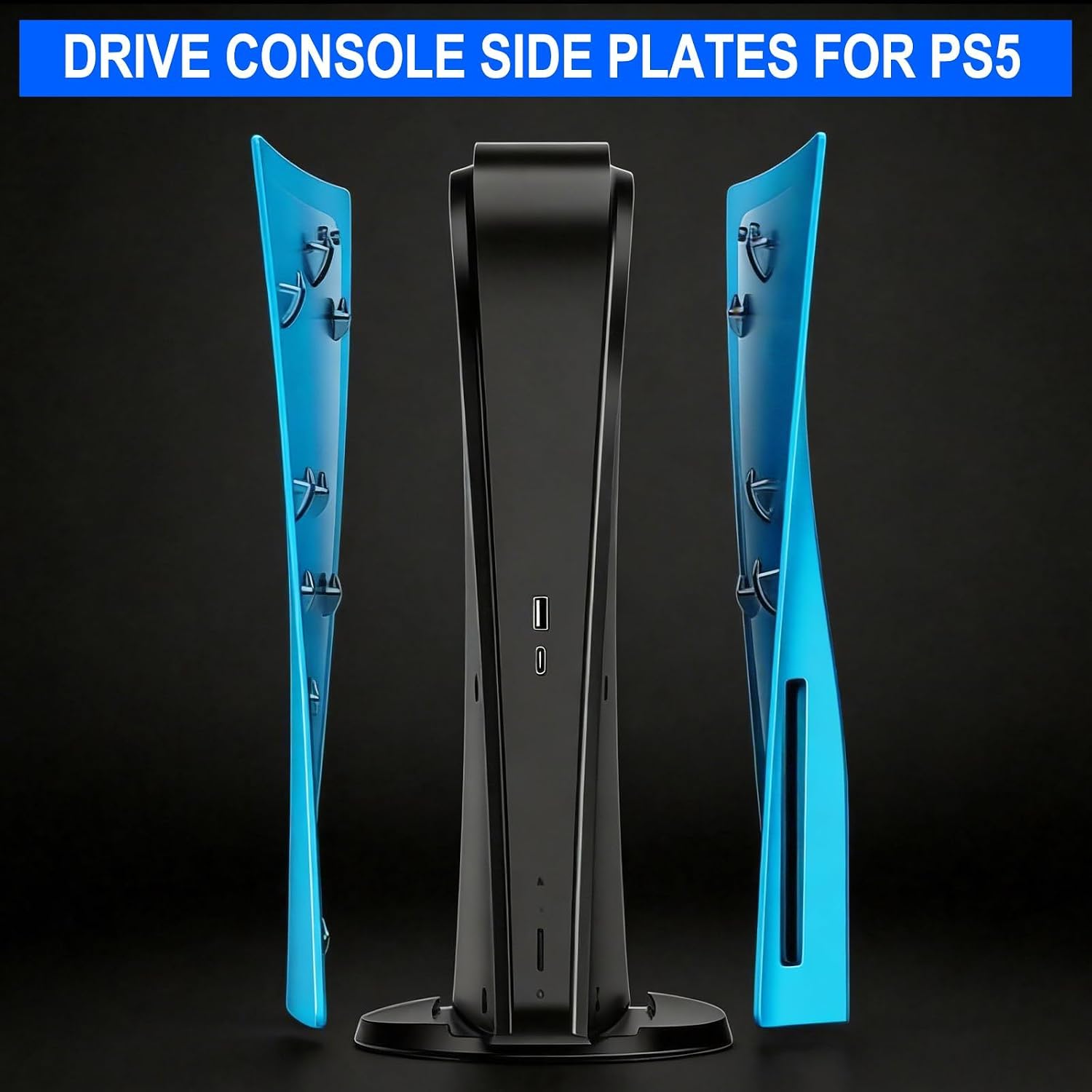 arVin Piastra laterale di ricambio per PS5, copertura di ricambio per console PS5, accessori antipolvere per console PS5, custodia in ABS (blu stella, versione disco)