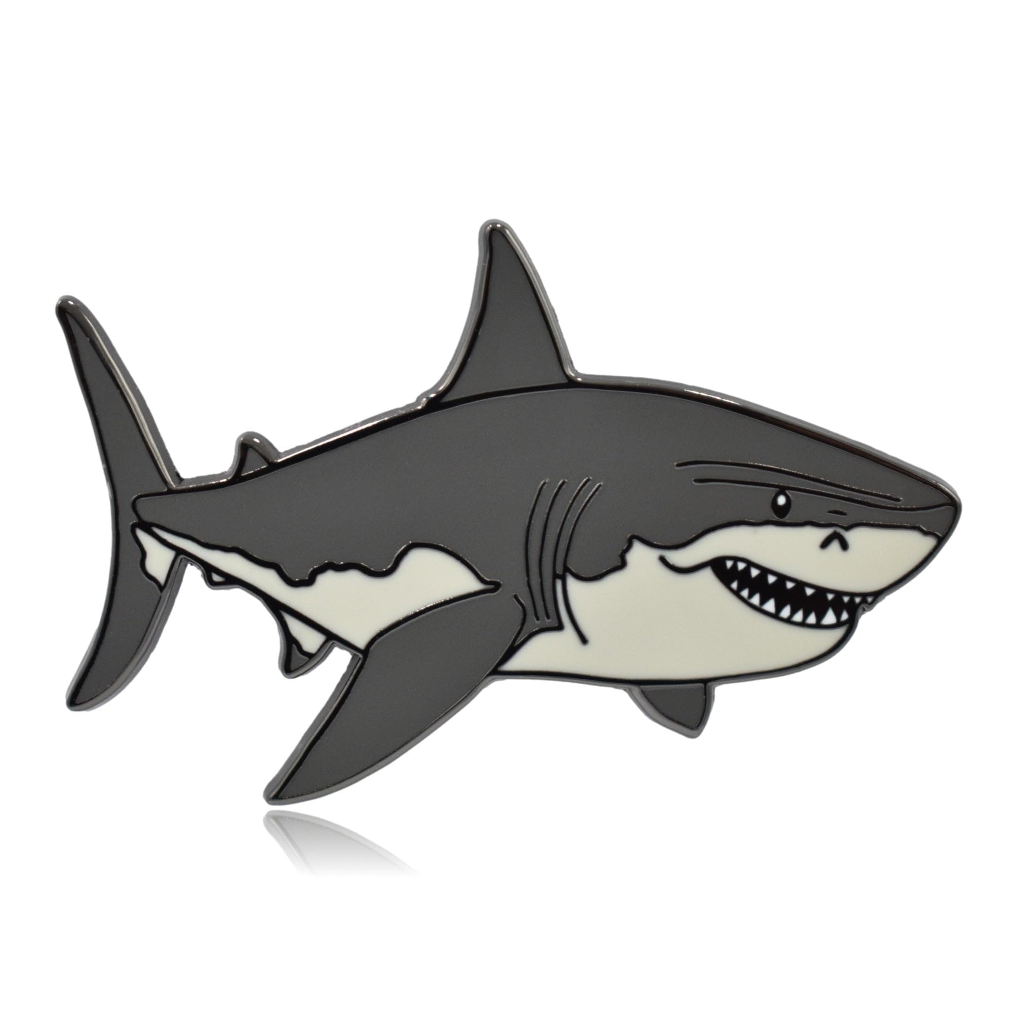 Broche en émail requin blanc idée cadeau originale pour plongeur - 6